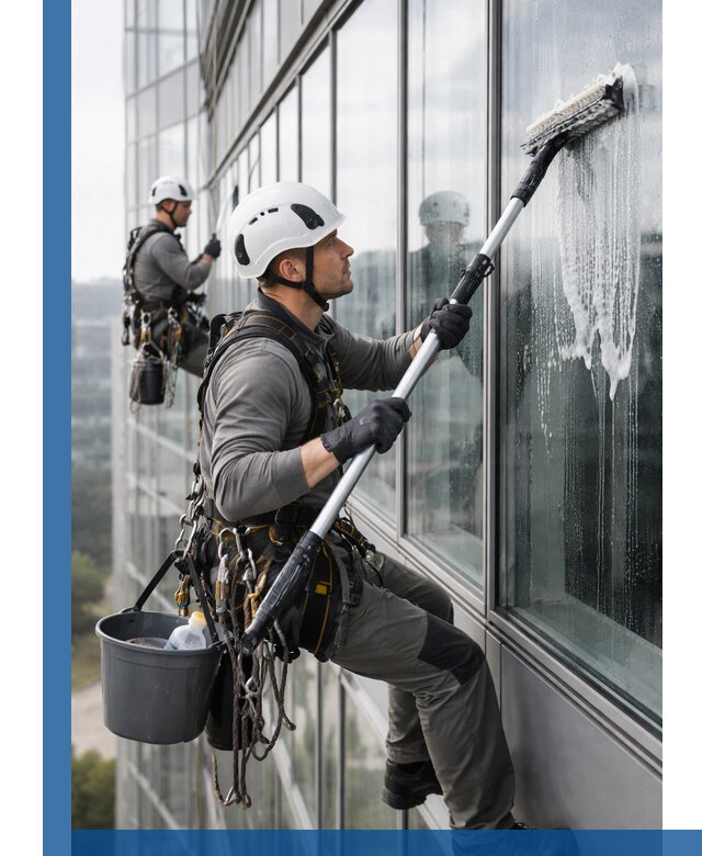 Высотная мойка сплошного остекления с выездом в Кингисеппе