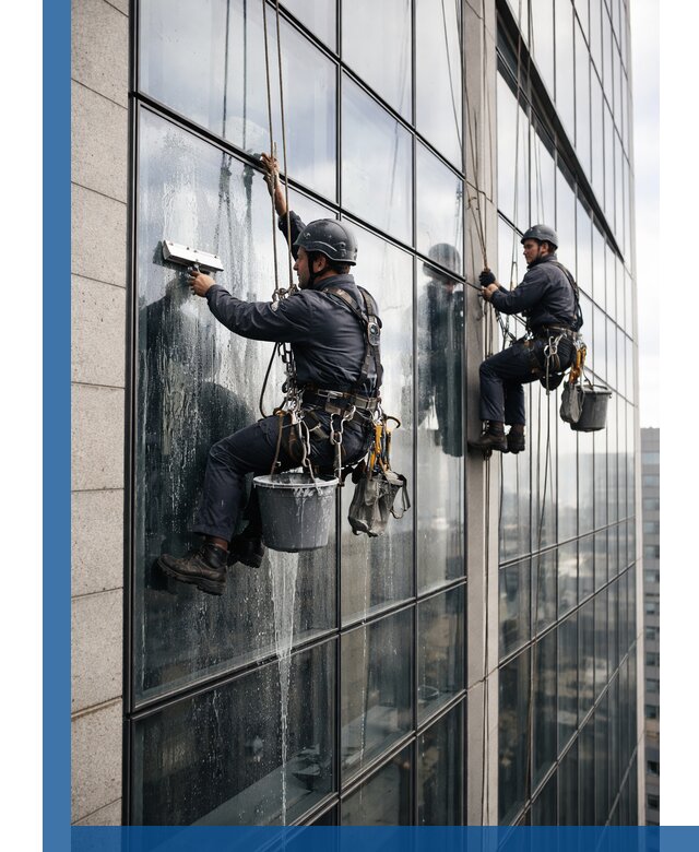 Профессиональная мойка стеклянных фасадов зданий в Кингисеппе