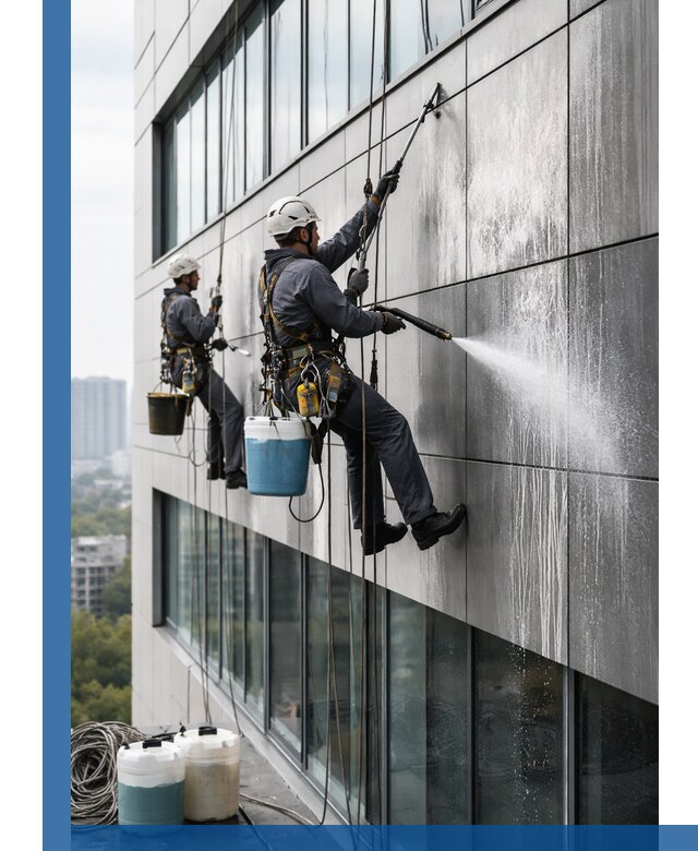 Профессиональная мойка вентилируемых фасадов в Кингисеппе