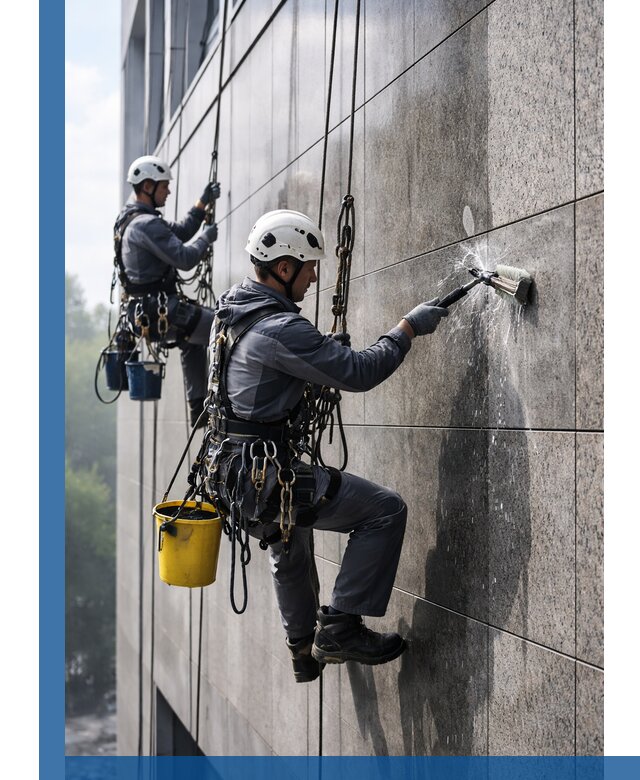 Профессиональная мойка фасада из керамогранита в Кингисеппе