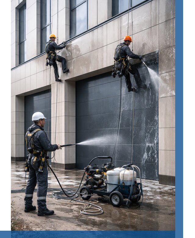 Послестроительная мойка фасада в Кингисеппе от 312 р. | ВЫСОТНИК-Кгп