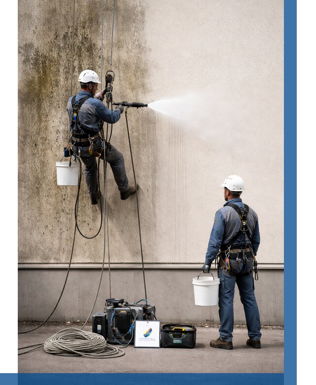 Очистка фасада от плесени в Кингисеппе от 312 р. | ВЫСОТНИК-Кгп