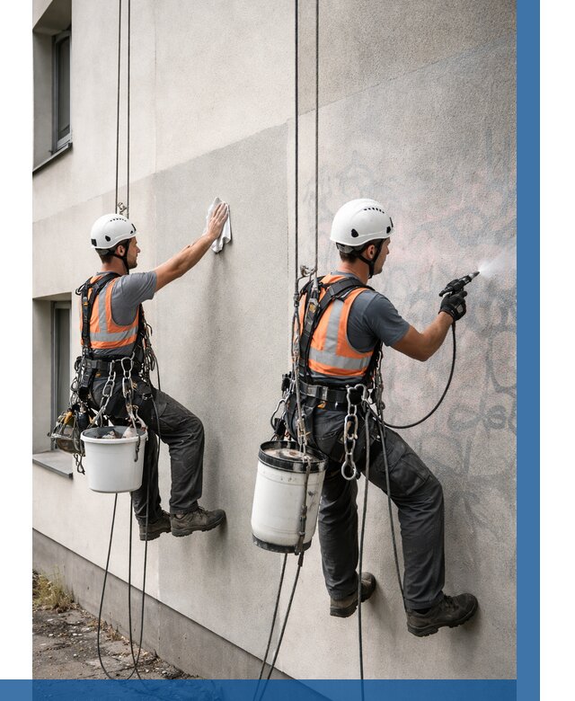 Антиграффити покрытие фасада в Кингисеппе от 623 р. | ВЫСОТНИК-Кгп