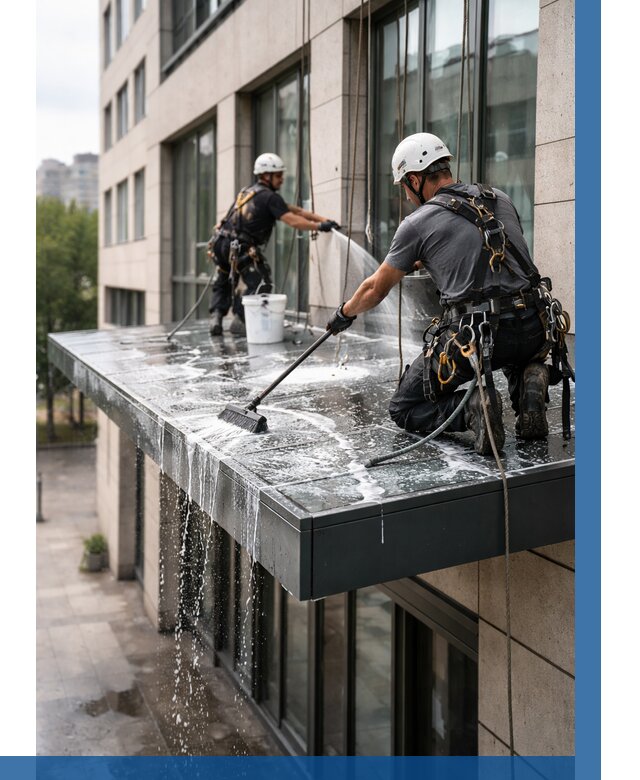 Мойка козырьков и навесов в Кингисеппе от 3634 р. | ВЫСОТНИК-Кгп