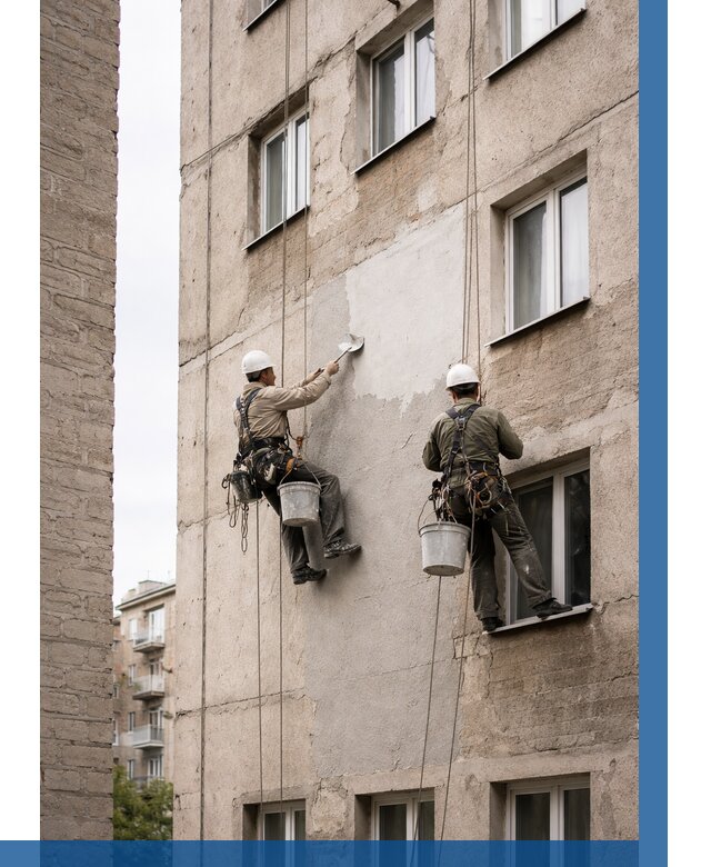 Косметический ремонт фасада в Кингисеппе от 1142 р. | ВЫСОТНИК-Кгп