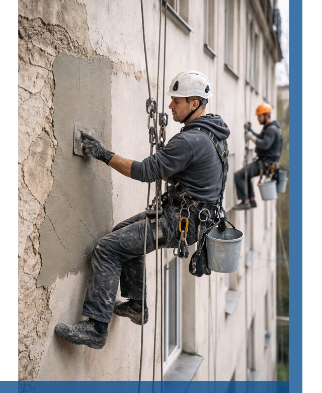 Восстановление штукатурки фасада в Кингисеппе от 1246 р. | ВЫСОТНИК-Кгп