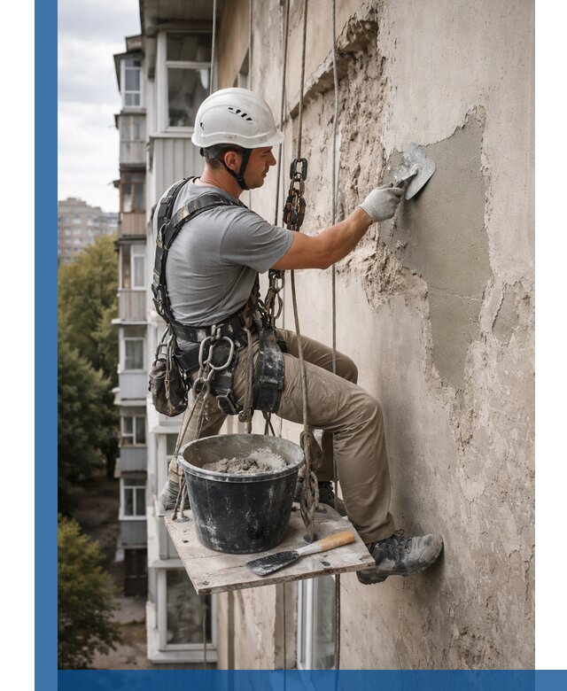 Восстановление фасадной штукатурки в Кингисеппе с гарантией качества
