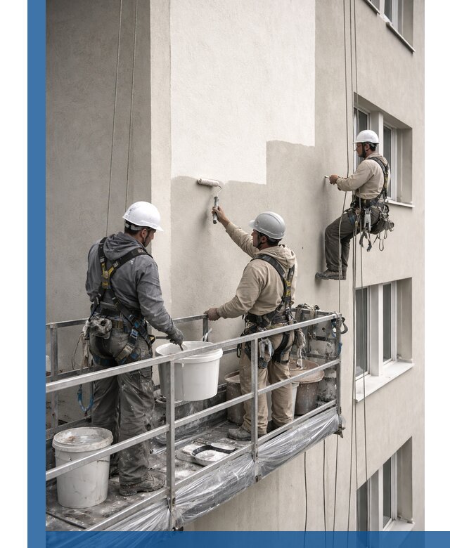 Покраска оштукатуренного фасада в Кингисеппе под ключ с гарантией