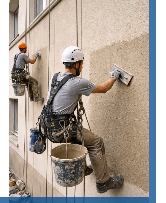 Декоративная штукатурка фасада в Кингисеппе от 1246 р. | ВЫСОТНИК-Кгп