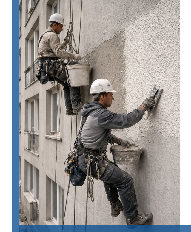 Нанесение декоративной штукатурки короед на фасад в Кингисеппе