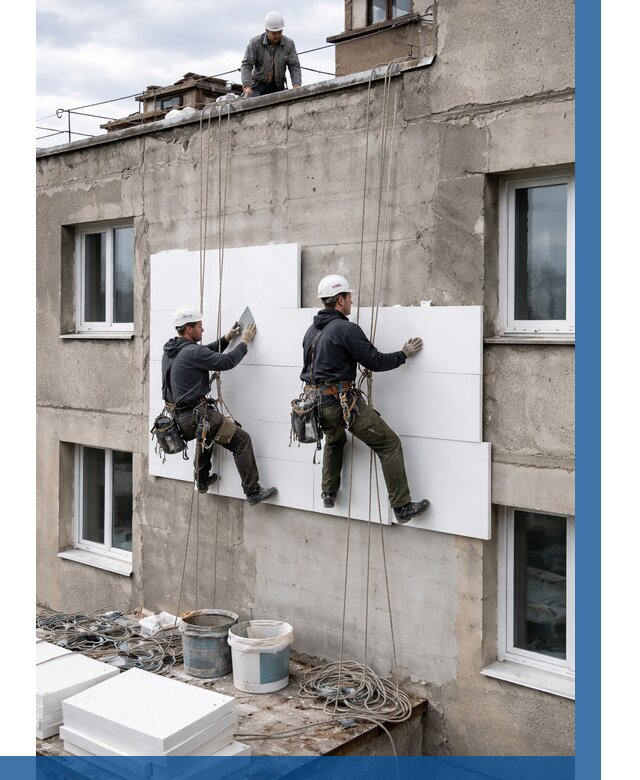 Утепление фасада пенополистиролом в Кингисеппе от 1869 р. | ВЫСОТНИК-Кгп