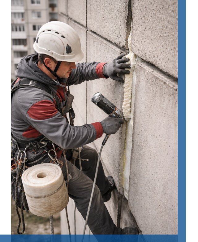 Утепление межпанельных швов в Кингисеппе от 727 р. | ВЫСОТНИК-Кгп