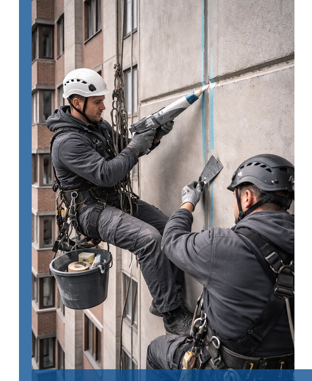 Вторичная герметизация швов фасада и кровли в Кингисеппе