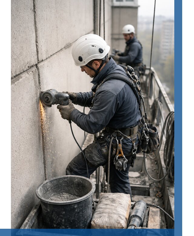 Штробление межпанельных швов в Кингисеппе от 1246 р. | ВЫСОТНИК-Кгп