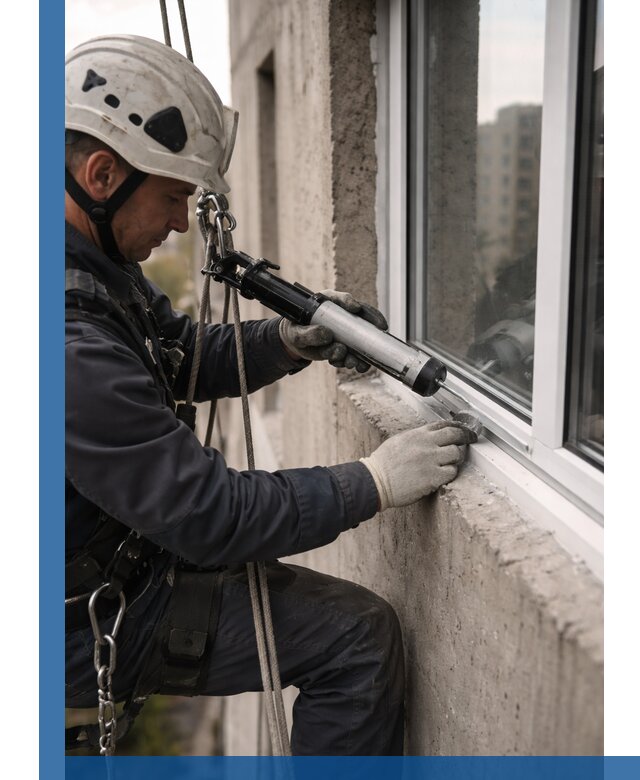 Герметизация оконных швов снаружи в Кингисеппе профессионально