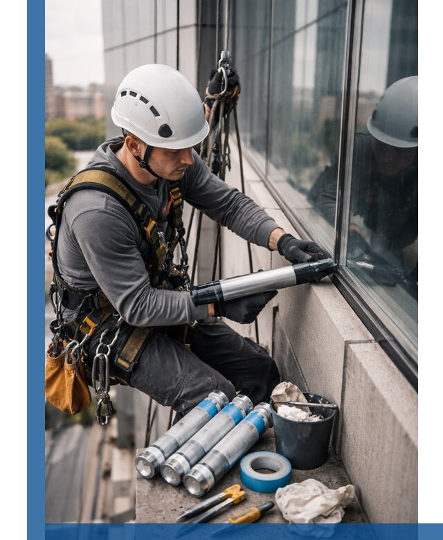 Герметизация стыков витража в Кингисеппе для герметичных фасадов