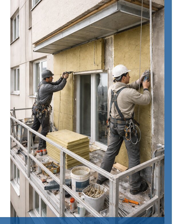 Утепление балкона снаружи в Кингисеппе от 1661 р. под ключ ВЫСОТНИК-Кгп