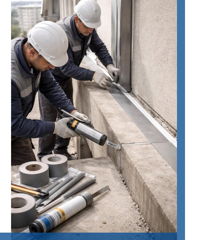 Герметизация примыкания балкона в Кингисеппе от 4673 р. | ВЫСОТНИК-Кгп