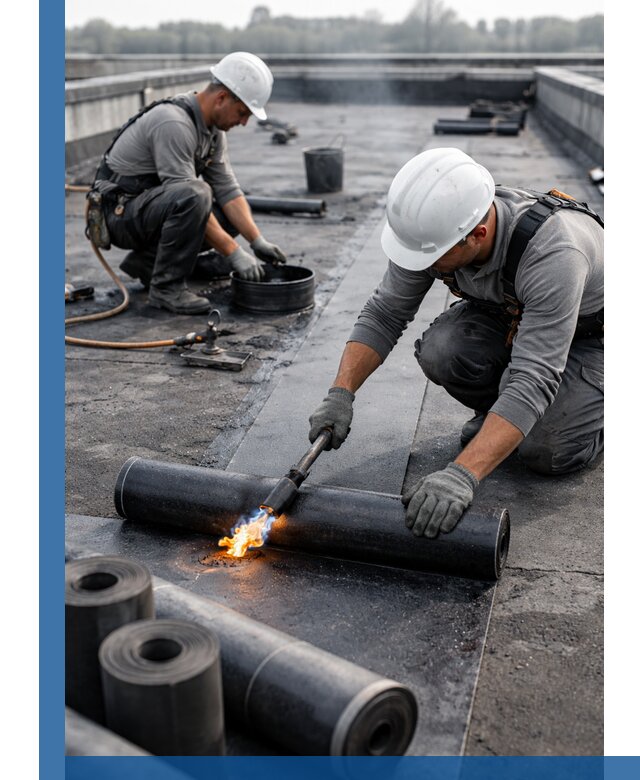 Ремонт рулонной кровли в Кингисеппе герметизация и восстановление