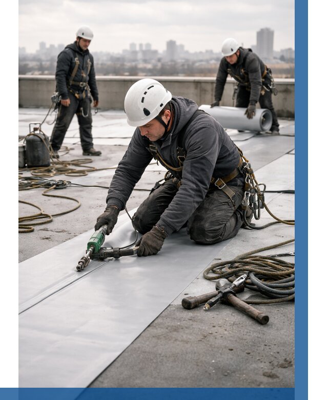 Ремонт мембранной кровли в Кингисеппе от 1869 р./м2 | ВЫСОТНИК-Кгп