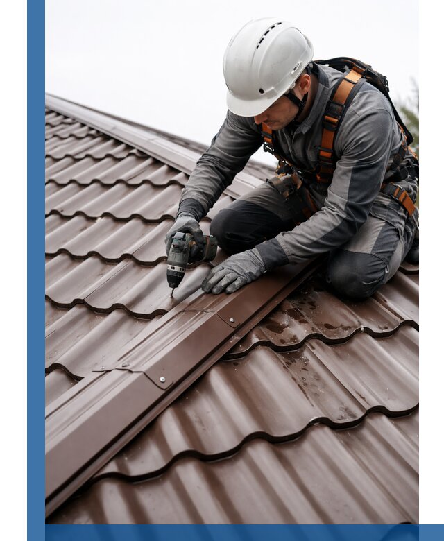 Ремонт металлочерепицы на крыше в Кингисеппе профессионально