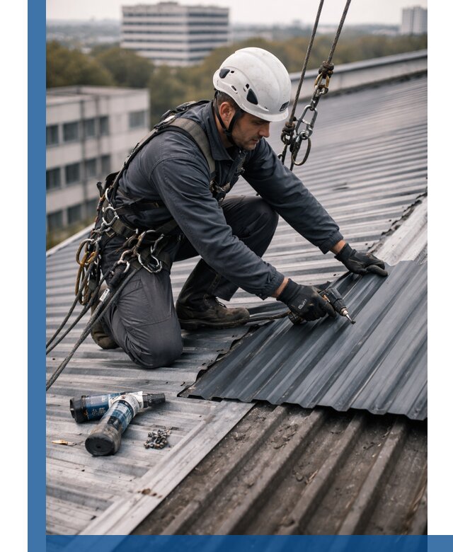 Ремонт профнастила на кровле в Кингисеппе, работы под ключ