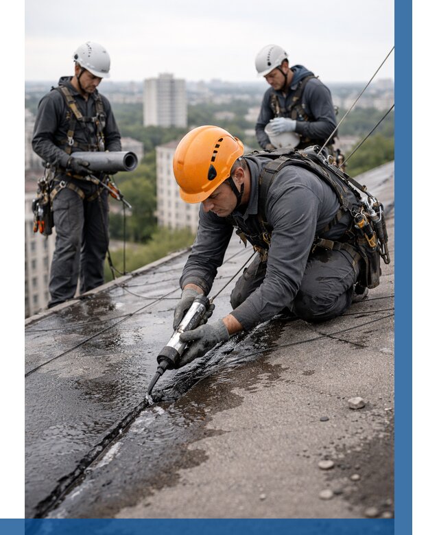 Устранение протечек кровли в Кингисеппе от 12461 р. | ВЫСОТНИК-Кгп