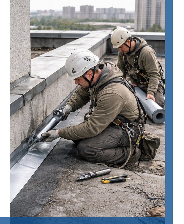 Ремонт кровельных примыканий в Кингисеппе от 1246 р. | ВЫСОТНИК-Кгп