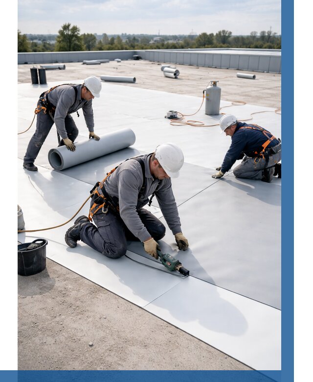 Монтаж мембранной кровли под ключ в Кингисеппе от 1246 р. | ВЫСОТНИК-Кгп