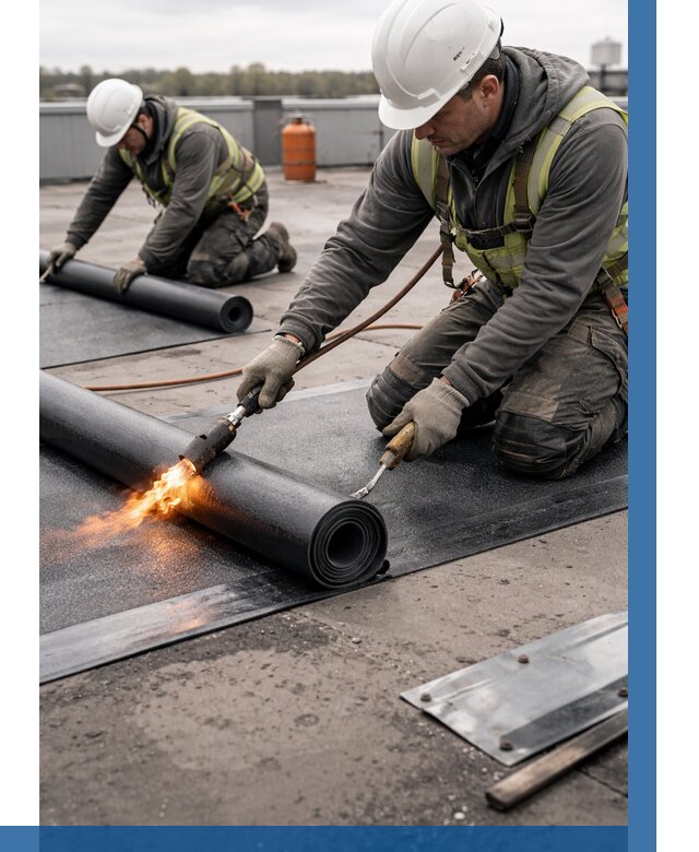 Монтаж наплавляемой кровли в Кингисеппе от 883 р. — ВЫСОТНИК-Кгп