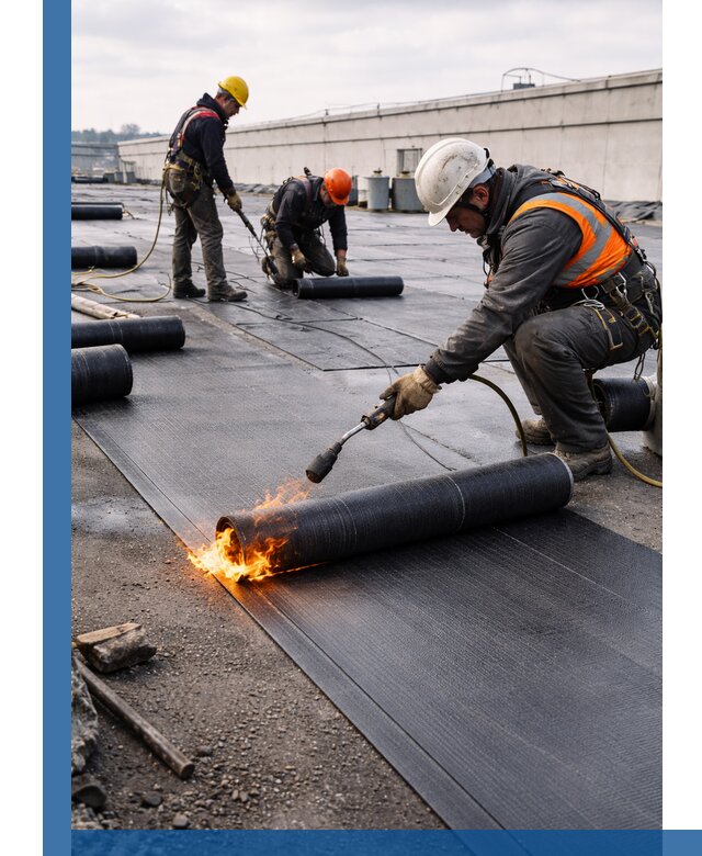 Монтаж наплавляемой кровли в Кингисеппе профессионально