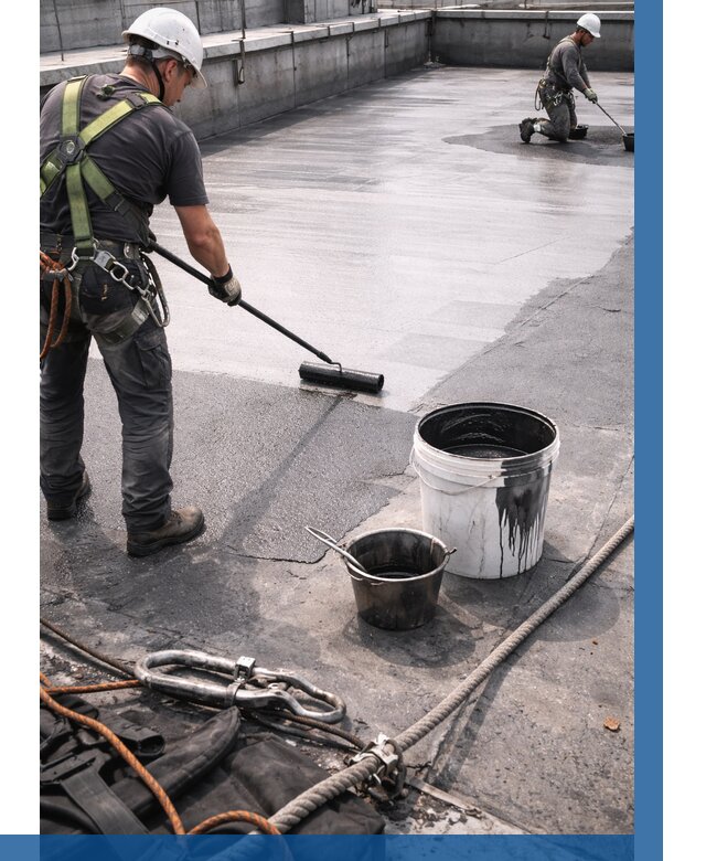 Гидроизоляция кровли жидкой резиной в Кингисеппе от 519 р. | ВЫСОТНИК-Кгп