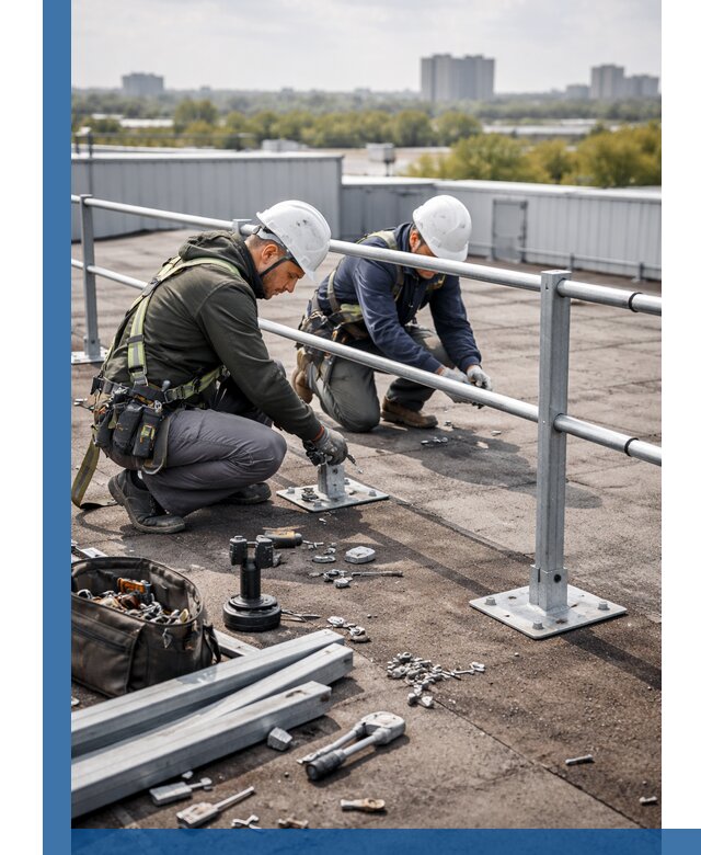 Монтаж кровельного ограждения в Кингисеппе под ключ с гарантией