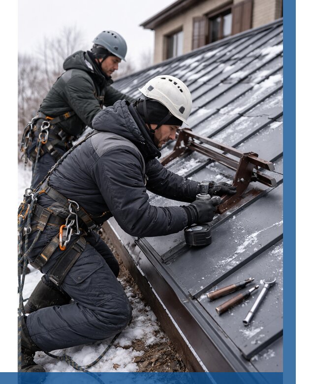 Монтаж снегозадержателей в Кингисеппе от 467 р. | ВЫСОТНИК-Кгп