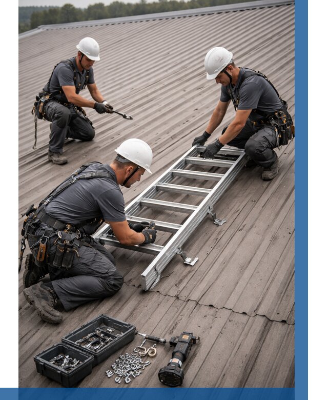 Монтаж кровельной лестницы в Кингисеппе от 4673 р. | ВЫСОТНИК-Кгп