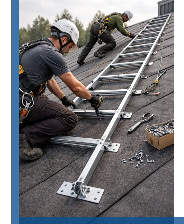 Профессиональный монтаж кровельной лестницы в Кингисеппе под ключ