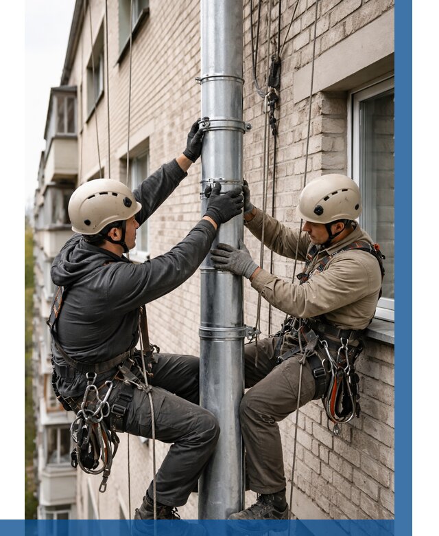 Замена водосточных труб в Кингисеппе от 6750 р. | ВЫСОТНИК-Кгп