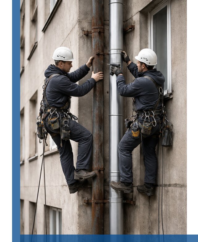 Замена водосточных труб в Кингисеппе: монтаж и демонтаж под ключ