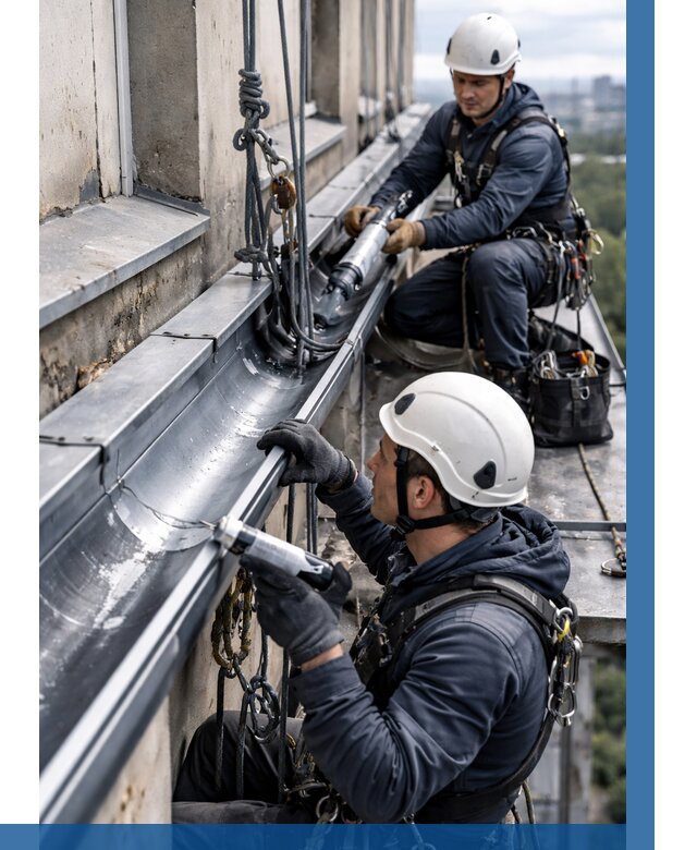 Ремонт водосточных желобов в Кингисеппе от 6750 р. | ВЫСОТНИК-Кгп