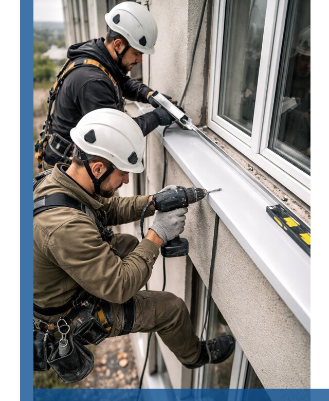 Профессиональный монтаж оконных отливов и отведения воды в Кингисеппе