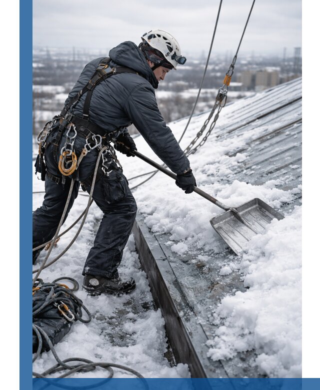 Профессиональная очистка кровли от снега и наледи в Кингисеппе