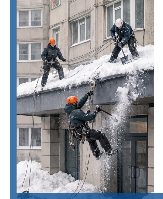 Безопасная очистка навесов от снега в Кингисеппе круглогодично