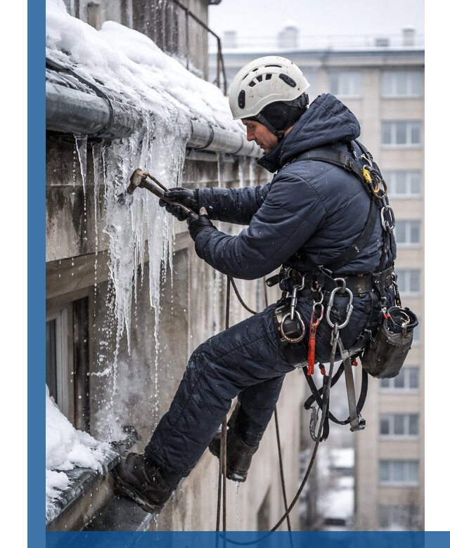 Удаление наледи и чистка водостоков в Кингисеппе оперативно и безопасно