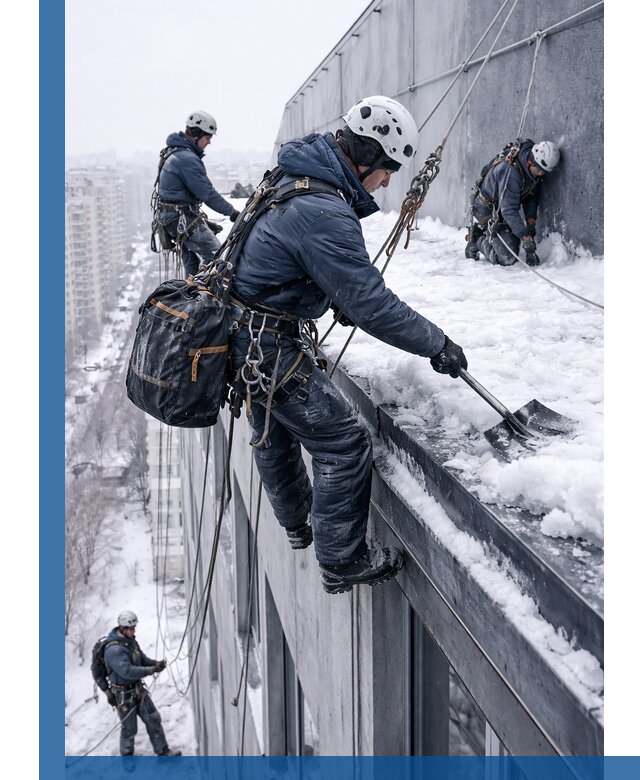 Абонентское обслуживание кровли зимой в Кингисеппе регулярный уход