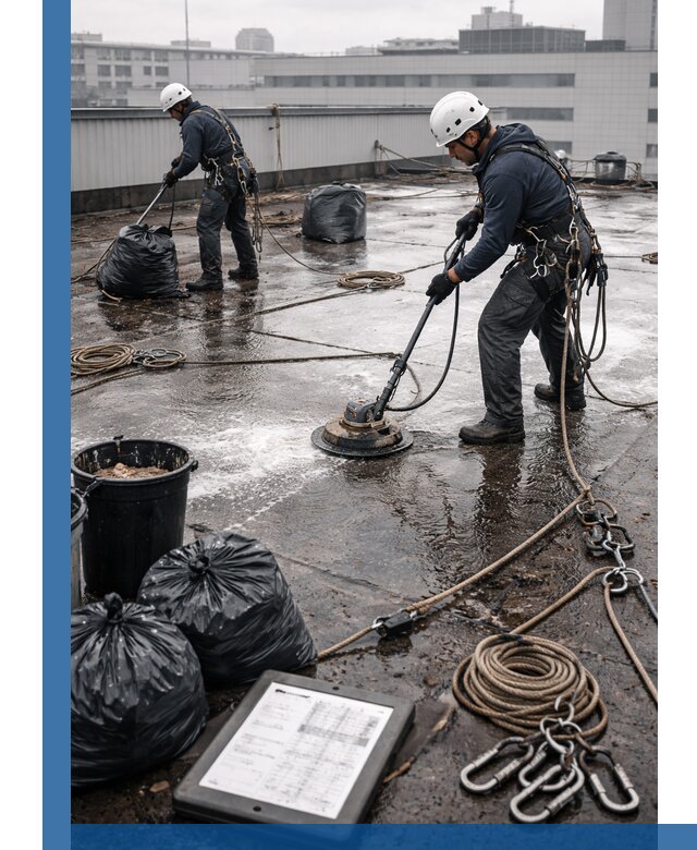 Плановая очистка кровли по графику в Кингисеппе для безопасности