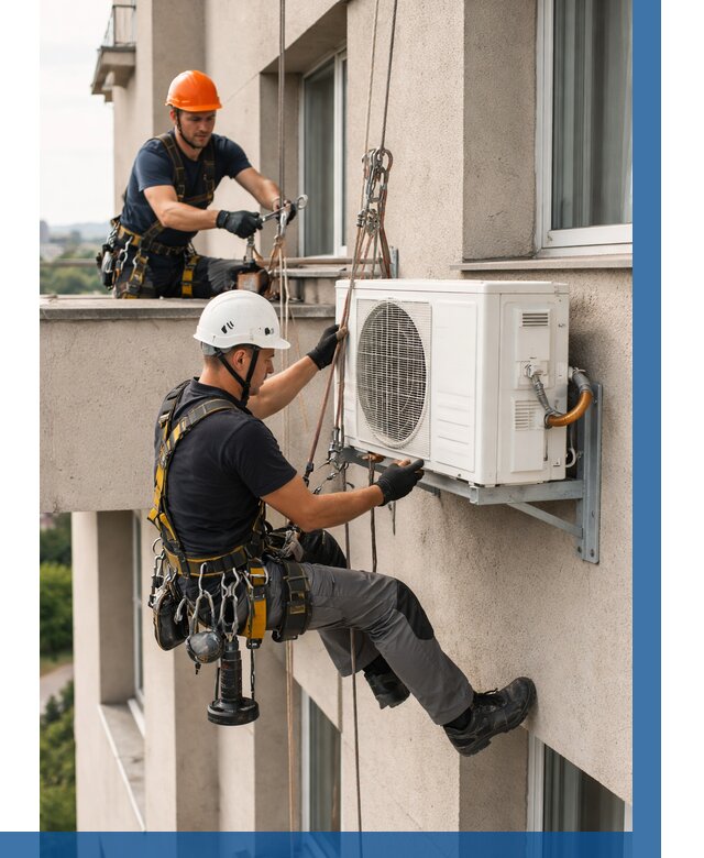 Монтаж внешнего блока кондиционера в Кингисеппе от 6750 р. | ВЫСОТНИК-Кгп