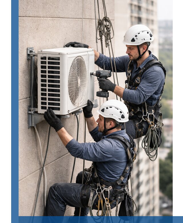 Монтаж внешнего блока кондиционера в Кингисеппе установка и крепление