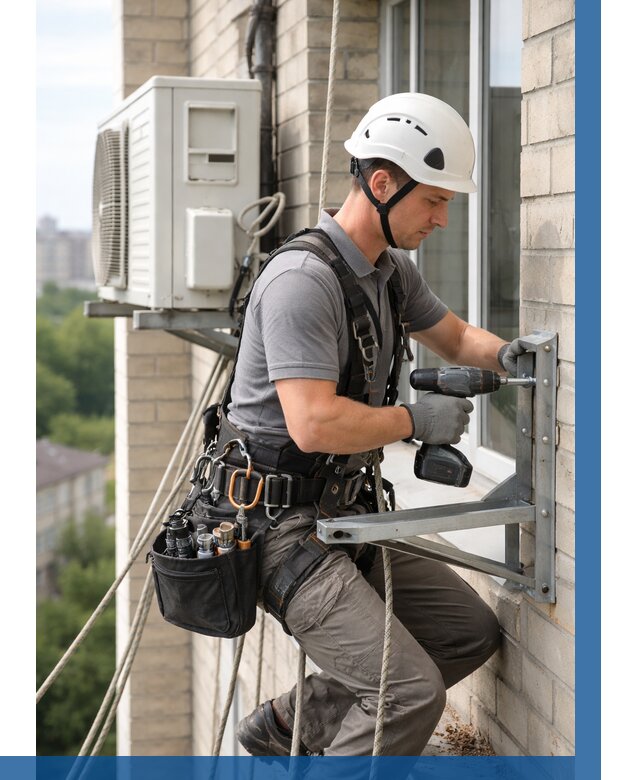 Установка кронштейнов кондиционера в Кингисеппе от 3634 р. | ВЫСОТНИК-Кгп