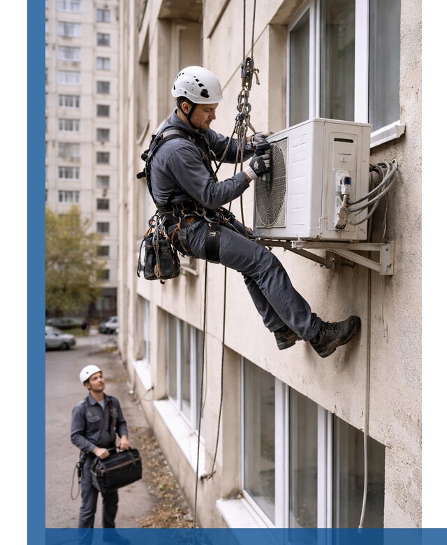 Демонтаж внешнего блока кондиционера в Кингисеппе профессионально