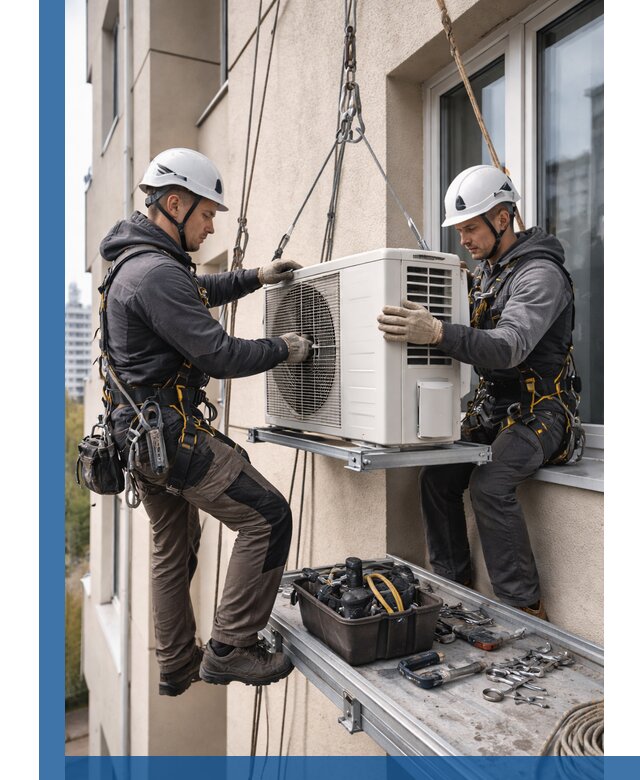 Перенос внешнего блока кондиционера в Кингисеппе с монтажом и крепежом